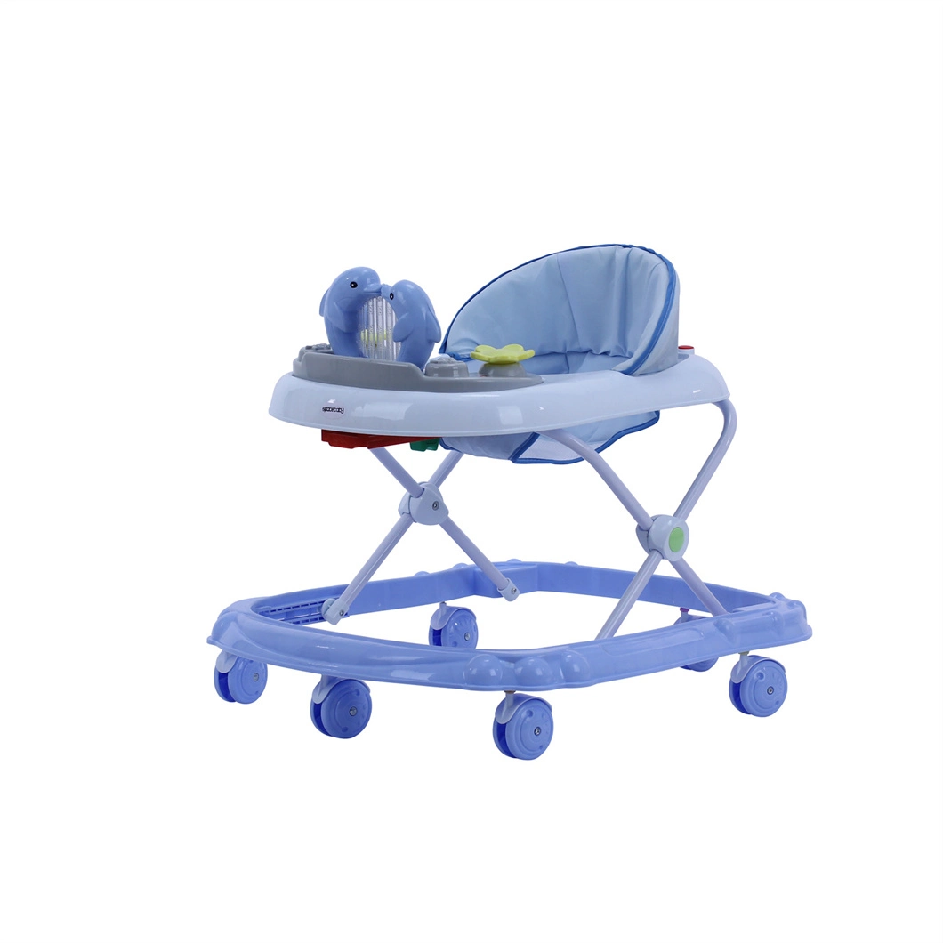 Cartoon Baby Walker Folding Adjustable Baby Walker Toy with Music