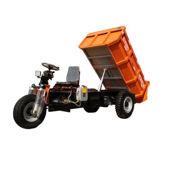 Triciclo elettrico a tre ruote per miniere sotterranee/miniere con dumper/motocicletta diesel a tre ruote da 2 tonnellate/mini dumper da costruzione/agricoltura a tre ruote