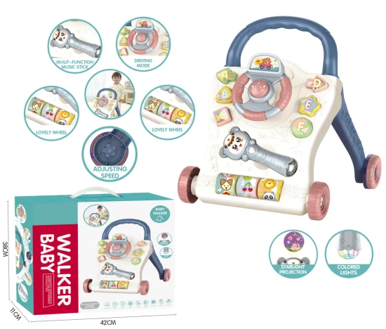 Nuovi prodotti Girello Baby Dolly Camminatore multifunzionale Passeggino antiribaltamento a velocità regolabile Giocattoli per giocattoli per bambini