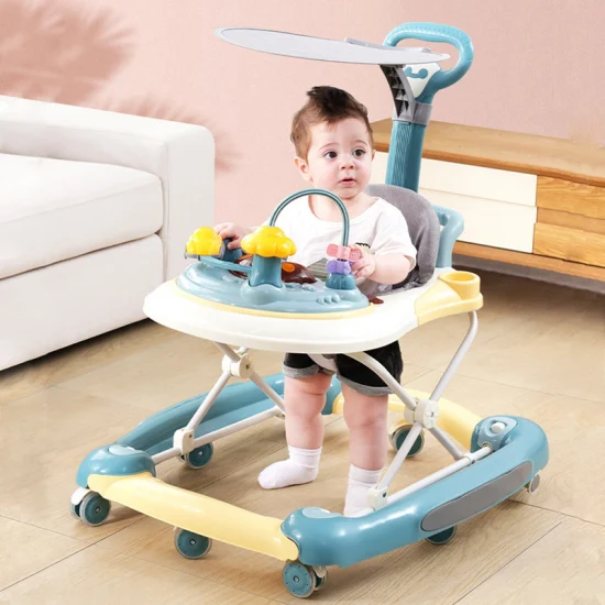 2022 Carrello a dondolo per bambini con design più recente 4 in 1, anti-O-Leg, girello multifunzione con piastra e dondolo variabile