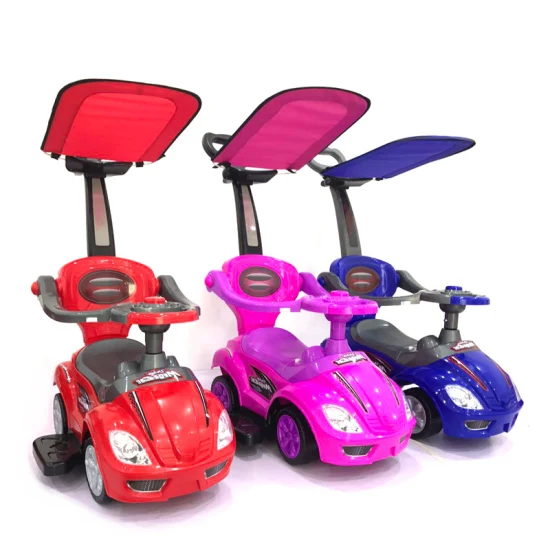 Hebei Factory Plastic Baby Push Cars per Bambini, Baby Slide Cars, 3 in 1 Deluxe Mega Car con Musica in Corno